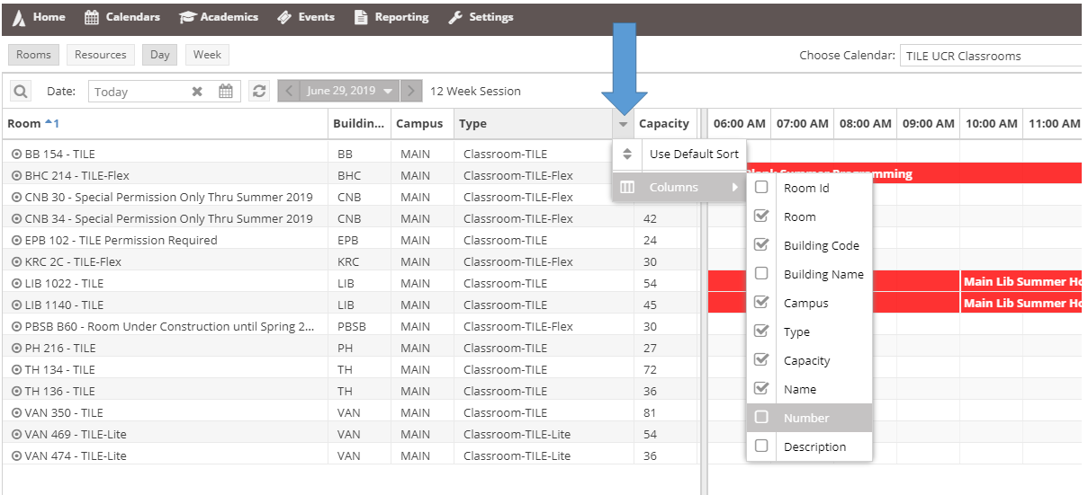 Ad Astra Add Classroom Name Scheduling Grids