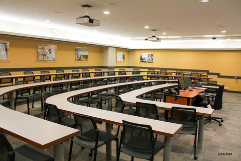 Photo of classroom C121 Pappajohn Business Building