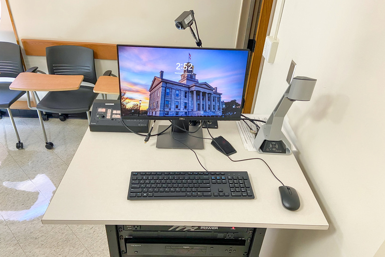 image of classroom 201 Becker Communication Sciences Building