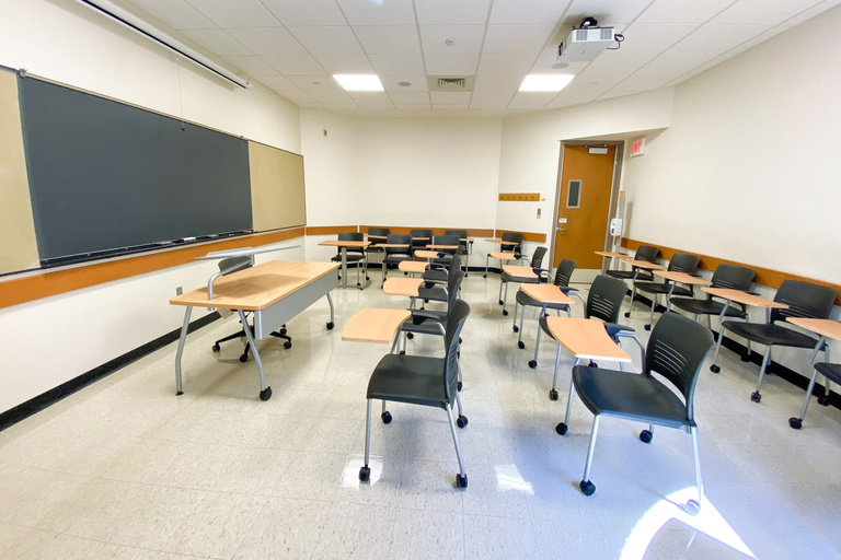 image of classroom 201 Becker Communication Sciences Building