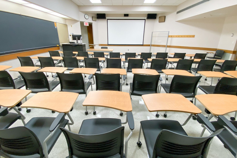 image of classroom 203 Becker Communication Studies Building