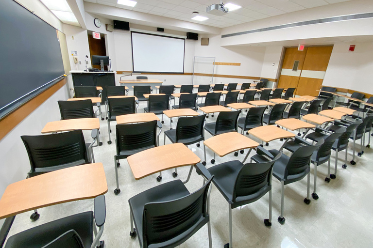 image of classroom 203 Becker Communication Studies Building