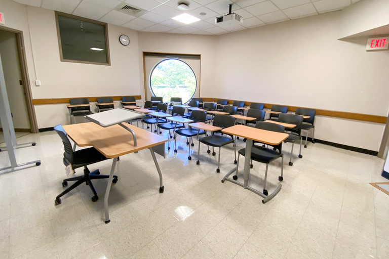 image of classroom 205 Becker Communication Studies Building