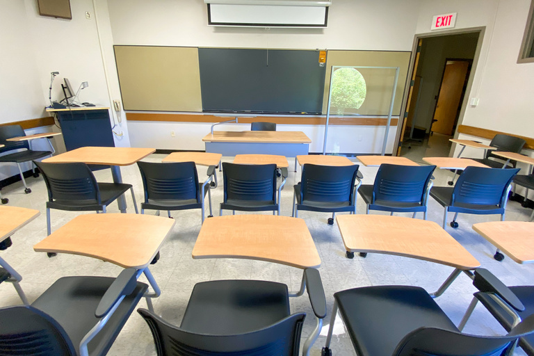 image of classroom 205 Becker Communication Studies Building