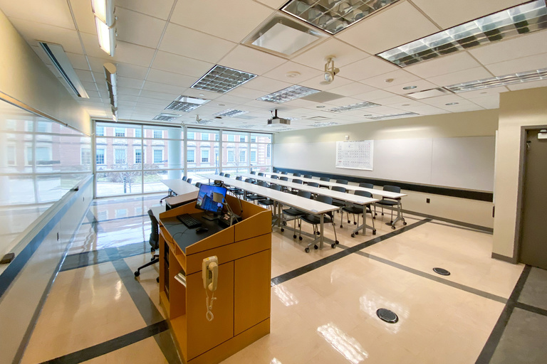 image of classroom C129 Pomerantz Center