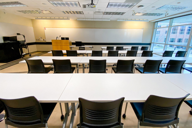 image of classroom C129 Pomerantz Center